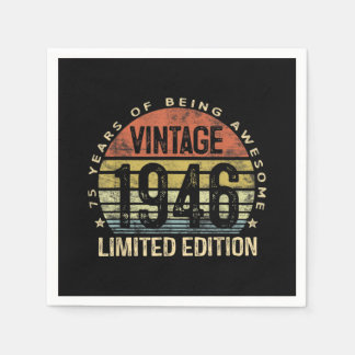 75 Jahre alte Geschenke Vintag 1946 Geburtstag Serviette