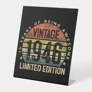 75 Jahre alte Geschenke Vintag 1946 Geburtstag Sockelschild