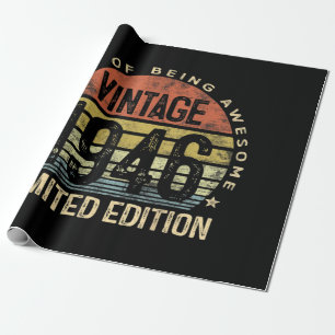 75 Jahre alte Geschenke Vintage 1946 Geburtstag Geschenkpapier