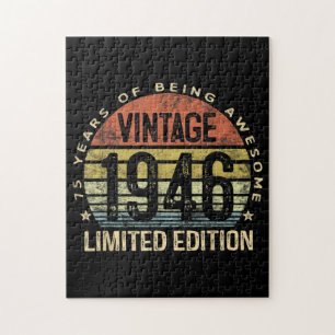 75 Jahre alte Geschenke Vintage 1946 Geburtstag Puzzle