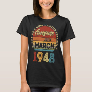 75 Jahre alter März 1948 75. Geburtstag 2 T-Shirt