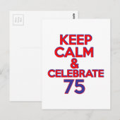 75 Jahre altes Geburtstagsdesign Postkarte (Vorne/Hinten)