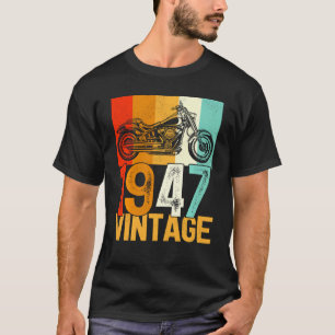 75 Jahre altes Retro-Motorrad Vintag 1947 75. T-Shirt