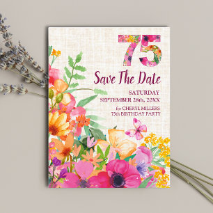 75 Jahre Blume Blumenhandtücher 75. Geburtstag Ankündigungspostkarte