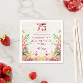 75 Jahre Blume Blumenhandtücher 75. Geburtstag Serviette