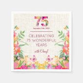 75 Jahre Blume Blumenhandtücher 75. Geburtstag Serviette (Vorderseite)
