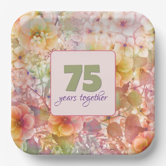 75 Jahre Cosmos Floral Design Pappteller (Vorderseite)