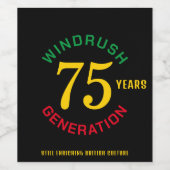 75 Jahre Windrush Weinetikett (Einzelnes Label)