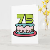 75-jähriger Geburtstagskuchen Karte (Gelbe Blume)