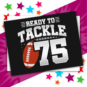 75-jähriges Tackle-Fußballparty 75. Geburtstag Postkarte