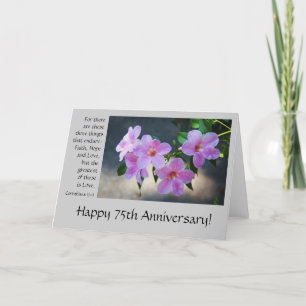 75. Jubiläum, floral, Bibelvers über Liebe Karte