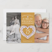 75. Jubiläum Hochzeitstag Herz Party Einladung (Vorderseite)