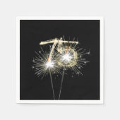 75. Jubiläum Party Sparklers auf Black Serviette (Vorderseite)