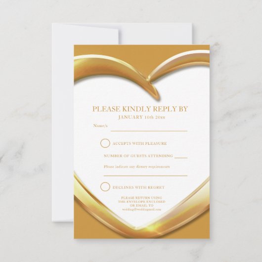 75. Jubilee Hochzeitstag Herzkarte RSVP Karte (Rückseite)