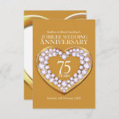 75. Jubilee Hochzeitstag Herzkarte RSVP Karte (Vorne/Hinten)