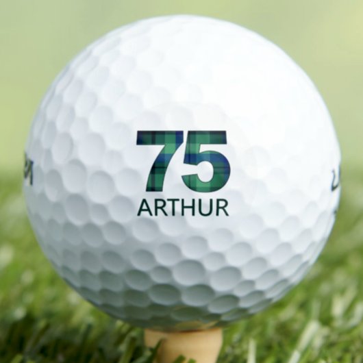 75. Kariertes Geschenk für Granddad - 75 und Legen Golfball