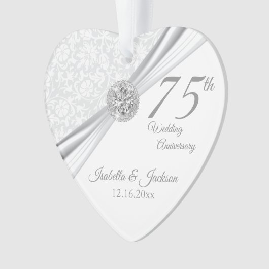 75. oder 60. Diamond Wedding Anniversary Keepake Ornament (Vorderseite)