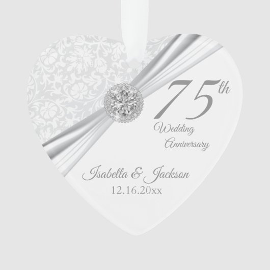 75. oder 60. Diamond Wedding Anniversary Keepake Ornament (Vorderseite)
