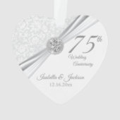 75. oder 60. Diamond Wedding Anniversary Keepake Ornament (Rückseite)