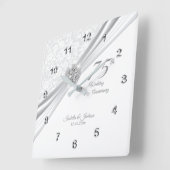 75. oder 60. Diamond Wedding Anniversary Keepake Quadratische Wanduhr (Winkel)