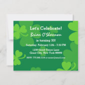 75. Phantastische Geburtstagsgrün-Kleeblätter G002 Einladung (Rückseite)