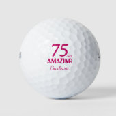 75. Pink-Golf-Geschenk - 75 und Erstaunlich Golfball (Vorderseite)
