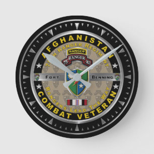 75. Ranger Regiment Afghanistan Veteran Runde Wanduhr