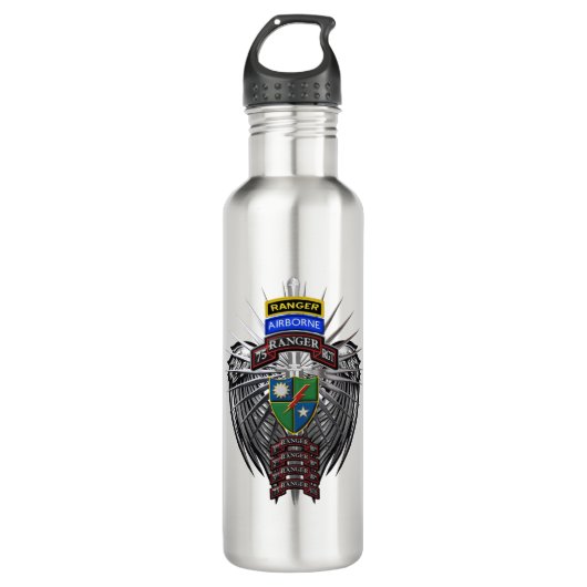 75. Ranger Regiment Custom Edelstahlflasche (Vorderseite)