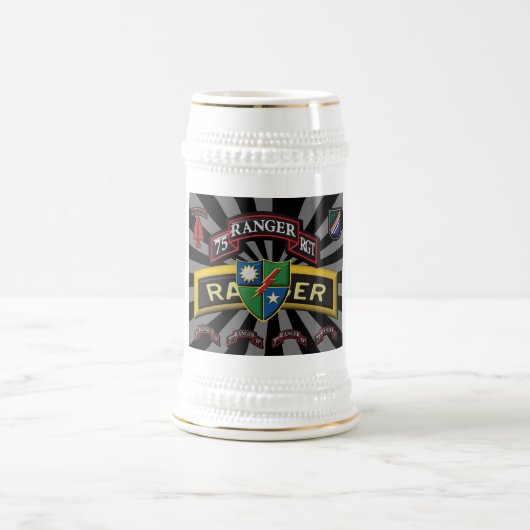 75. Ranger-Regiment Geschenk Stein Bierglas (Mittel)