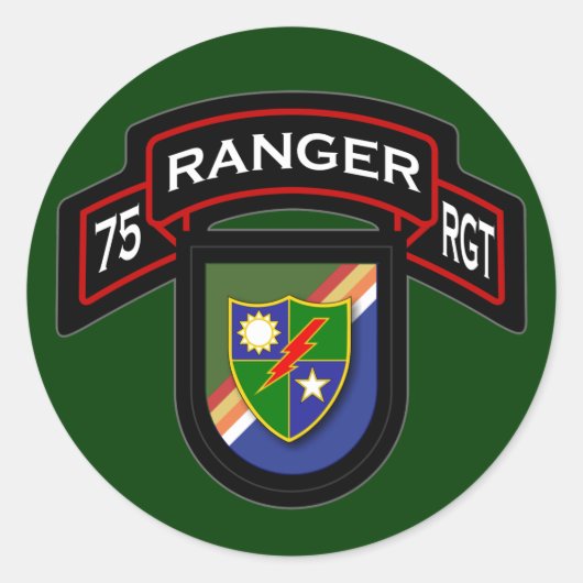75. Ranger Regiment - Im Flugzeug Runder Aufkleber (Vorderseite)