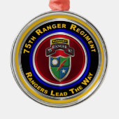 75. Ranger Regiment Keepake Weihnachten Ornament Aus Metall (Vorne)