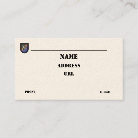 75. Ranger Regiment Rangers im Flugzeug Tierärzte Visitenkarte (Vorderseite)