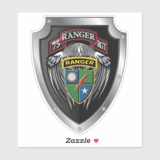 75. Ranger Regiment Shield Aufkleber (Blatt)