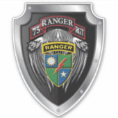 75. Ranger Regiment Shield Aufkleber (Vorderseite)