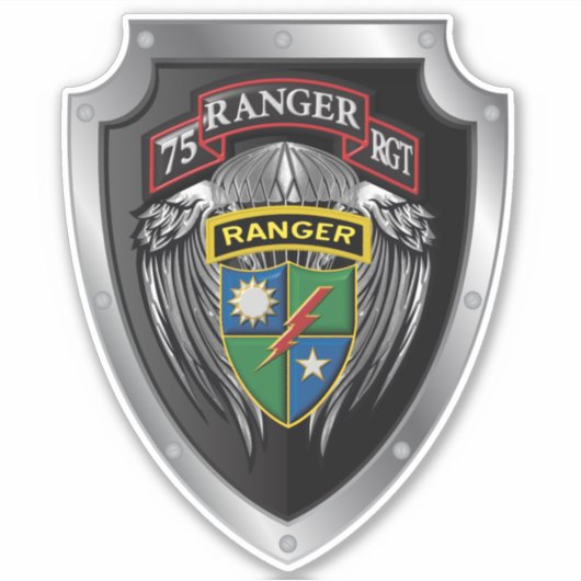75. Ranger Regiment Shield Aufkleber (Vorderseite)
