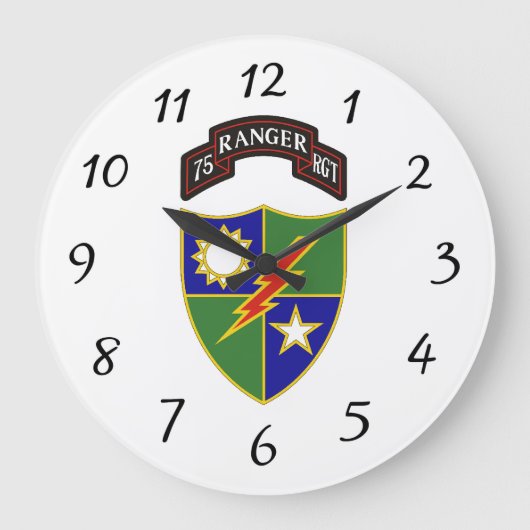 75. Ranger Regiment - Wall Clock Große Wanduhr (Vorderseite)