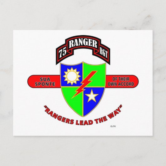 75. RANGERREGIMENT "ARMY RANGERS" POSTKARTE (Vorderseite)