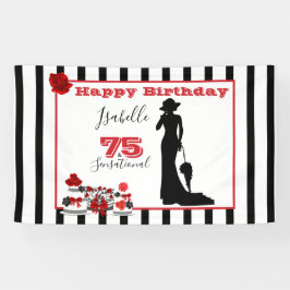 75 & SENSATIONAL 75. Geburtstag Banner Streifen