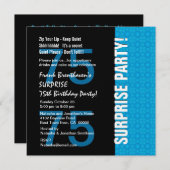 75. Überraschung Geburtstag Moderne Türkise Blue V Einladung (Vorne/Hinten)