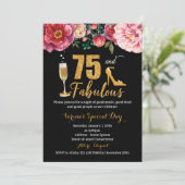 75 und fabelhafte Geburtstagseinladung für Frauen Einladung (Stehend Vorderseite)