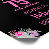 75 und fabelhafte schwarze Geburtstagsparty Poster (Ecke)