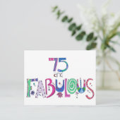 75 und fabulous Happy 75. Geburtstag Postkarte (Stehend Vorderseite)