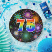 75. Veranstaltung - Spaß, farbenfroh, kühl, Regenb Pappteller (Party)