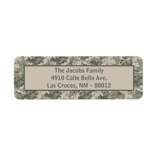 .75"x2.25" ARMY ACU Camouflage Rücksendeadresse-Et (Vorne)