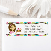 .75"x2.25" Backenaufkleber Brünett Rücksendeadress (Insitu)