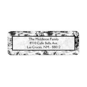 .75"x2.25" Black Toile Fabri Rücksendeadresse