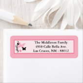 .75"x2.25" Butterfly Zebra Rücksendeadresse Etiket (Insitu)