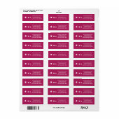 .75"x2.25" Hot-Pink-Catering Rücksendeadresse (Vorne)