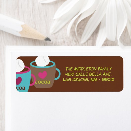 .75"x2,25" Modernes Kakaocup Rücksendesiegel (Insitu)