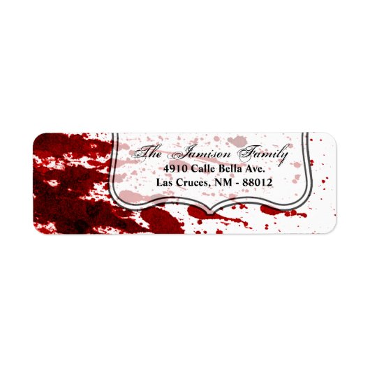 .75"x2.25"Return Address Label Blood Splatter Vam (Vorne)